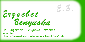 erzsebet benyuska business card